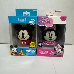 Disney Mickey Mouse and Minnie Mouse Bitty Boomers Bluetooth Speakers Lot of 2